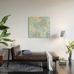 Chic, Flowers Print, Teal, Aqua, Gray Wood Wall Art Gallery Image 2