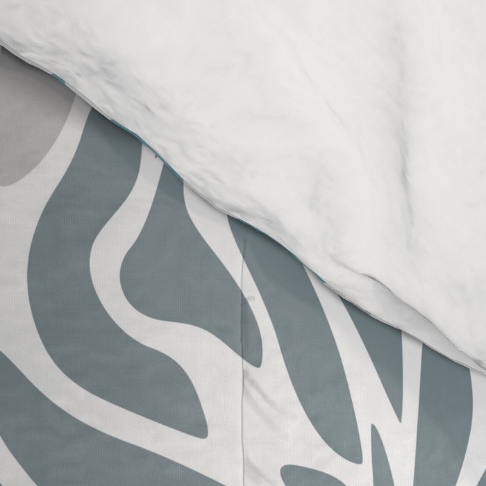 Chic, Flowers Print, Teal, Aqua, Gray Comforter Gallery Image 4