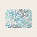 Chic, Flowers Print, Teal, Aqua, Gray Bath Mat Gallery Image 1