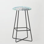 Chic, Flowers Print, Teal, Aqua, Gray Stool Gallery Image 1
