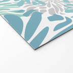 Chic, Flowers Print, Teal, Aqua, Gray Welcome Mat Gallery Image 2