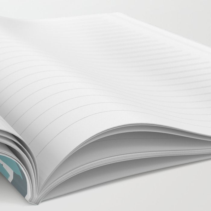 Chic, Flowers Print, Teal, Aqua, Gray Notebook Gallery Image 2