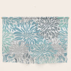 Chic, Flowers Print, Teal, Aqua, Gray Wall Hanging Gallery Image 1