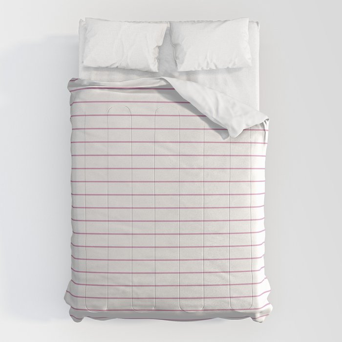 Minimal Arch XXVI White and Pink Modern Geometric Lines Comforter Gallery Image 1