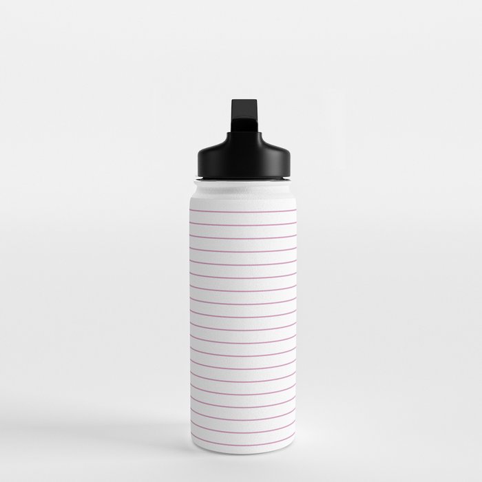 Minimal Arch XXVI White and Pink Modern Geometric Lines Water Bottle Gallery Image 3