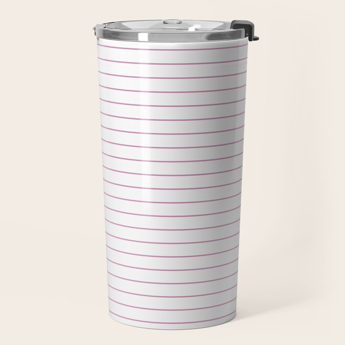 Minimal Arch XXVI White and Pink Modern Geometric Lines Travel Mug Gallery Image 2