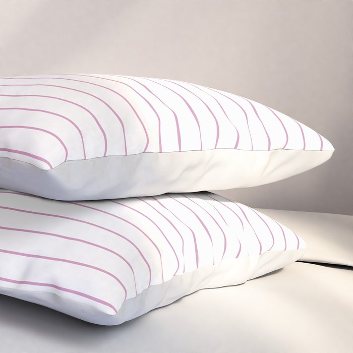 Minimal Arch XXVI White and Pink Modern Geometric Lines Pillow Sham Gallery Image 3