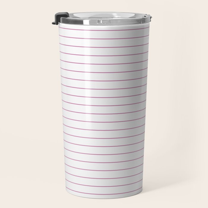Minimal Arch XXVI White and Pink Modern Geometric Lines Travel Mug Gallery Image 3