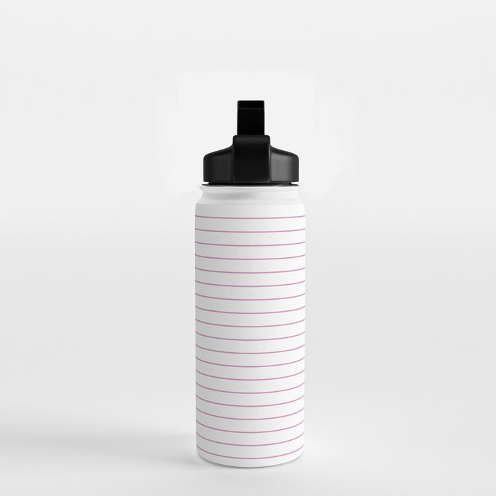 Minimal Arch XXVI White and Pink Modern Geometric Lines Water Bottle Gallery Image 2