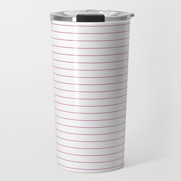 Minimal Arch XXVI White and Pink Modern Geometric Lines Travel Mug Gallery Image 1