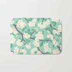 Apple Blossoms Pattern on Green Bath Mat Gallery Image 1
