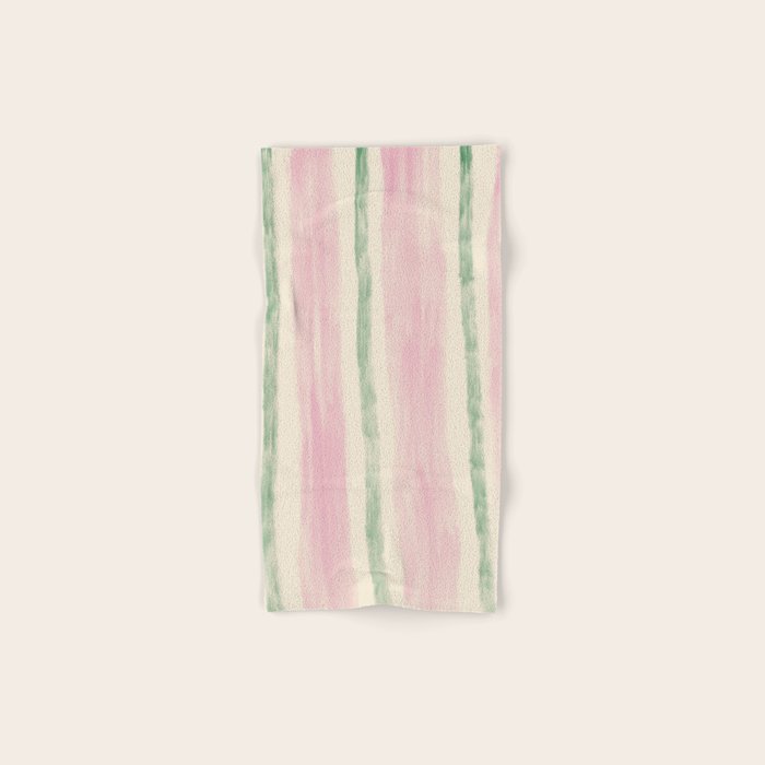 Green and Pink Stripes Bath Towel Gallery Image 1