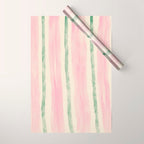 Green and Pink Stripes Wrapping Paper Gallery Image 1