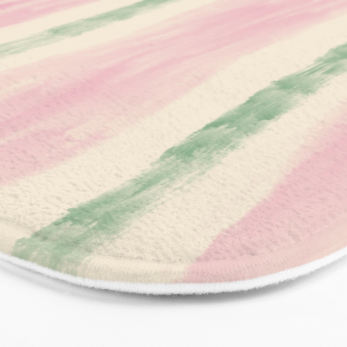Green and Pink Stripes Bath Mat Gallery Image 3
