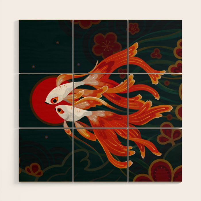 Two comets Wood Wall Art Gallery Image 1