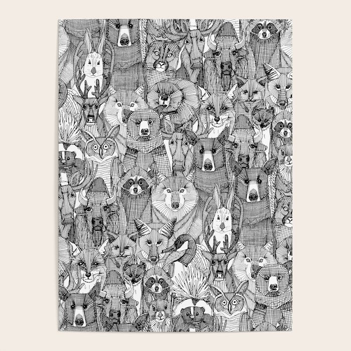 canadian animals black white Poster Gallery Image 1