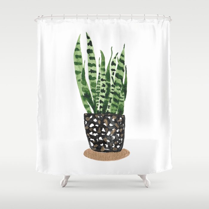 Snake Plant Shower Curtain Gallery Image 1