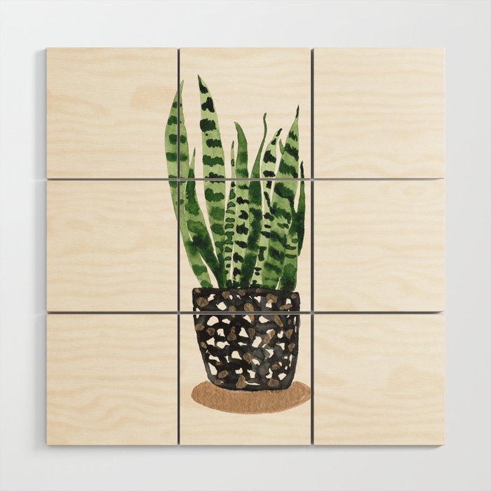 Snake Plant Wood Wall Art Gallery Image 1