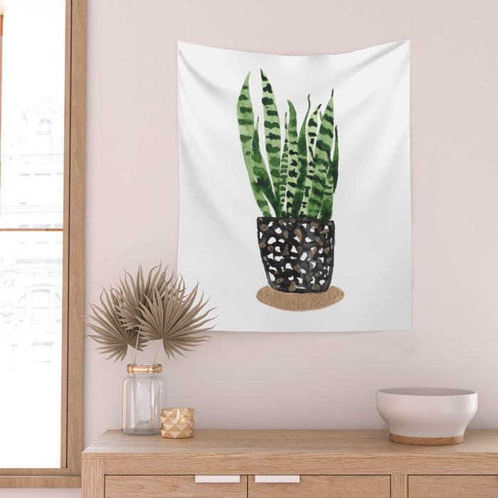 Snake Plant Wall Tapestry Gallery Image 2