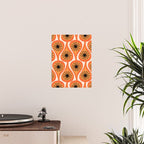 Mid Century Modern Atomic Drops Retro Pattern Orange Cream Black  Poster Gallery Image 2