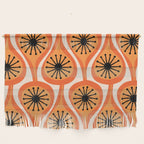 Mid Century Modern Atomic Drops Retro Pattern Orange Cream Black  Wall Hanging Gallery Image 1