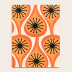 Mid Century Modern Atomic Drops Retro Pattern Orange Cream Black  Notebook Gallery Image 4