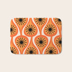 Mid Century Modern Atomic Drops Retro Pattern Orange Cream Black  Bath Mat Gallery Image 1