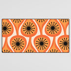 Mid Century Modern Atomic Drops Retro Pattern Orange Cream Black  Desk Mat Gallery Image 3