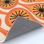 Mid Century Modern Atomic Drops Retro Pattern Orange Cream Black  Rug Gallery Image 4