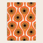 Mid Century Modern Atomic Drops Retro Pattern Orange Cream Black  Poster Gallery Image 4