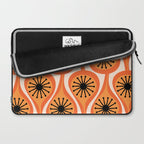 Mid Century Modern Atomic Drops Retro Pattern Orange Cream Black  Laptop Sleeve Gallery Image 2