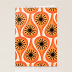 Mid Century Modern Atomic Drops Retro Pattern Orange Cream Black  Stationery Card Gallery Image 2