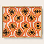 Mid Century Modern Atomic Drops Retro Pattern Orange Cream Black  Serving Tray Gallery Image 1