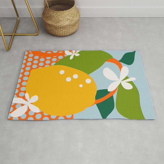 lemon fruit abstraction Rug Gallery Image 1