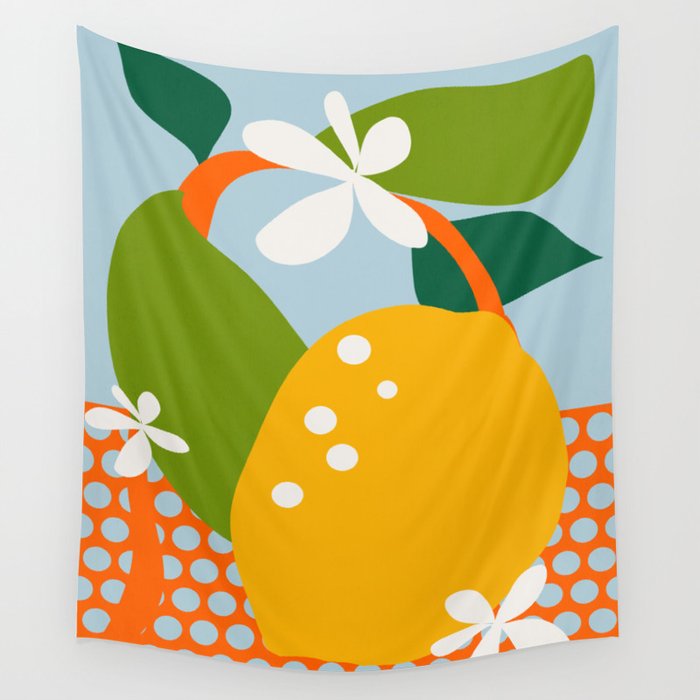 lemon fruit abstraction Wall Tapestry Gallery Image 4