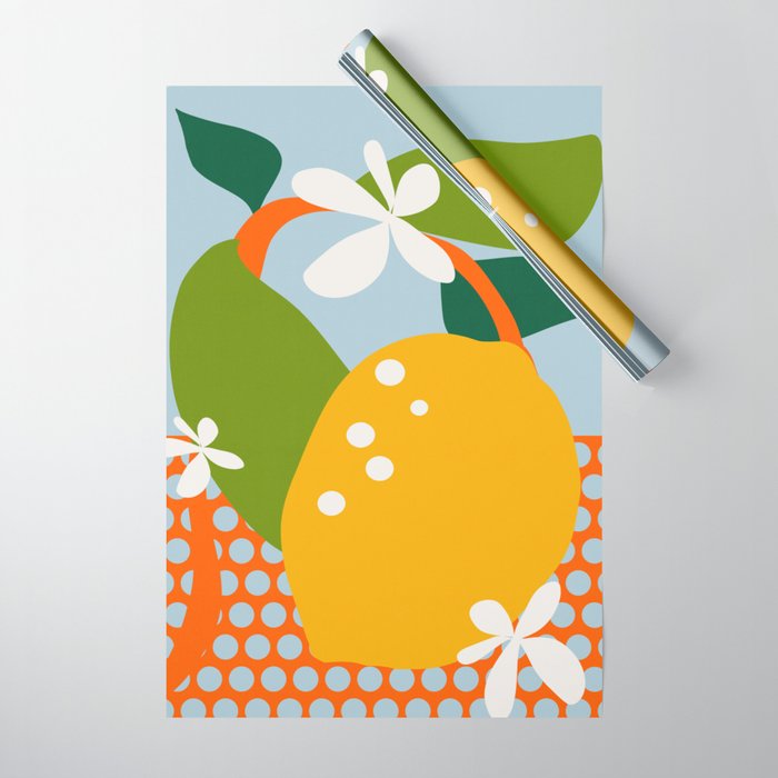 lemon fruit abstraction Wrapping Paper Gallery Image 1