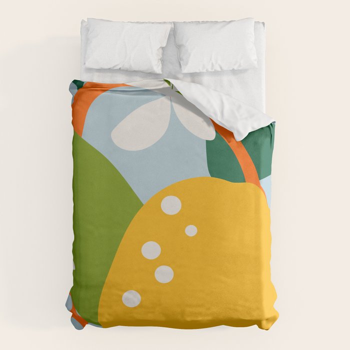 lemon fruit abstraction Duvet Cover Gallery Image 6