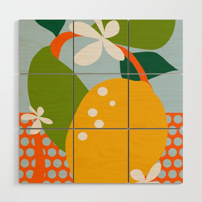 lemon fruit abstraction Wood Wall Art Gallery Image 1