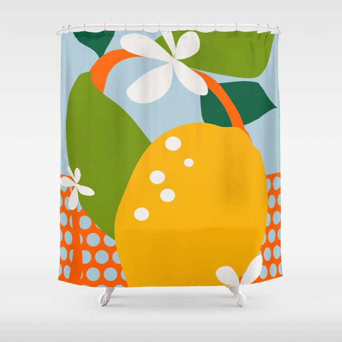 lemon fruit abstraction Shower Curtain Gallery Image 1