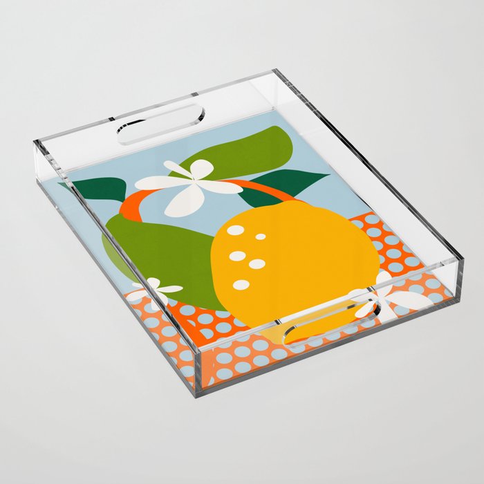 lemon fruit abstraction Acrylic Tray Gallery Image 1