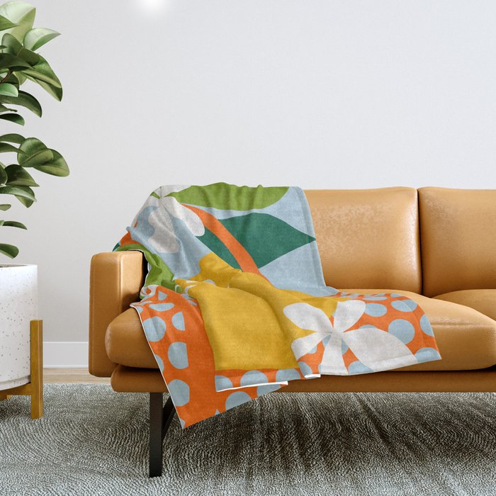 lemon fruit abstraction Throw Blanket Gallery Image 1
