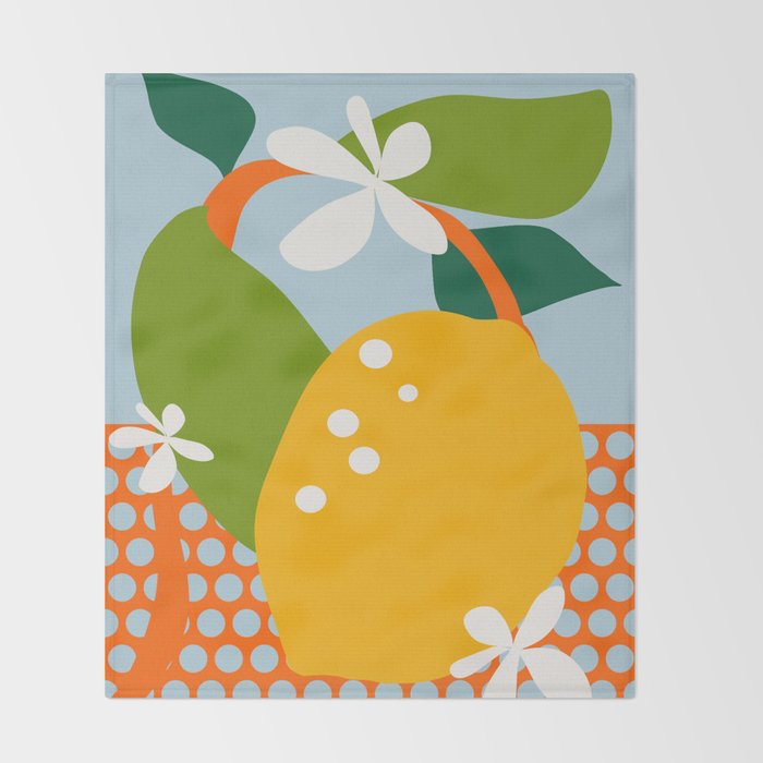 lemon fruit abstraction Throw Blanket Gallery Image 2