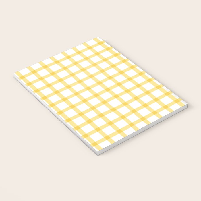 Yellow geometric plaid gingham pattern Notebook Gallery Image 3