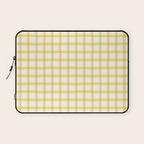 Yellow geometric plaid gingham pattern Laptop Sleeve Gallery Image 1