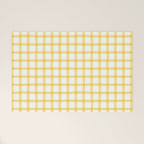 Yellow geometric plaid gingham pattern Welcome Mat Gallery Image 1