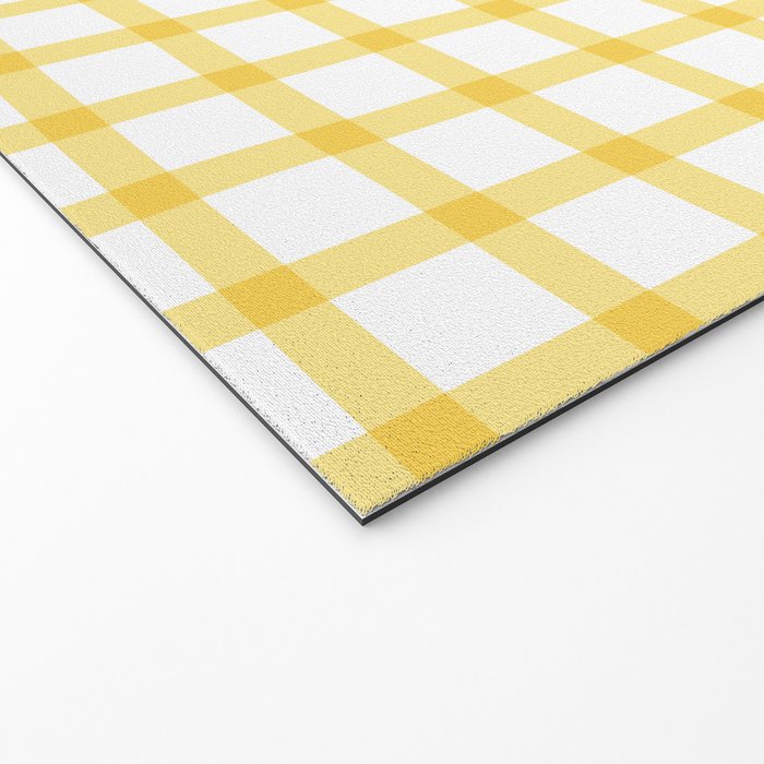 Yellow geometric plaid gingham pattern Welcome Mat Gallery Image 2