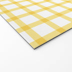 Yellow geometric plaid gingham pattern Welcome Mat Gallery Image 2