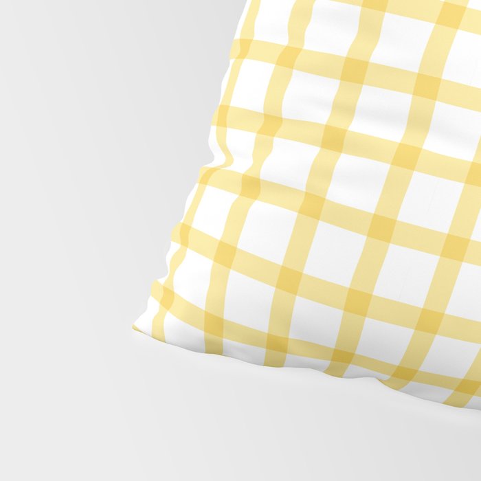 Yellow geometric plaid gingham pattern Pillow Sham Gallery Image 4