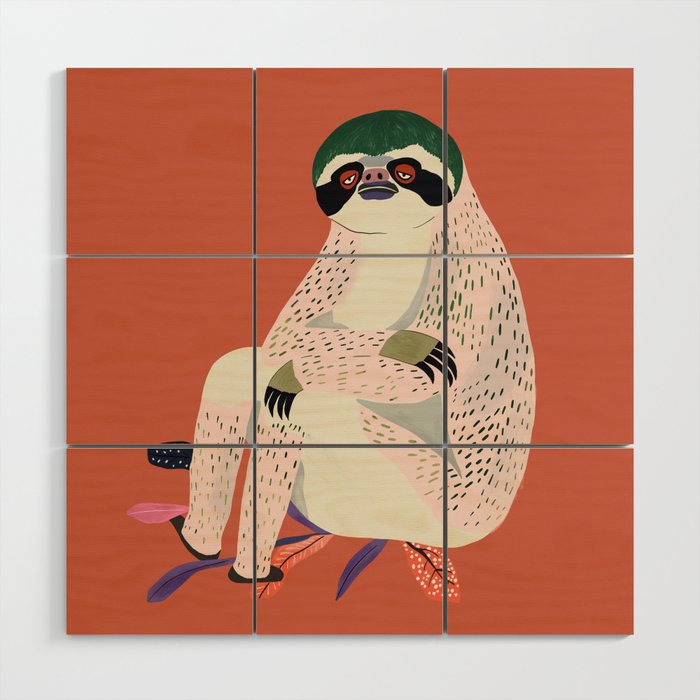 Just Slothin' Around Wood Wall Art Gallery Image 1