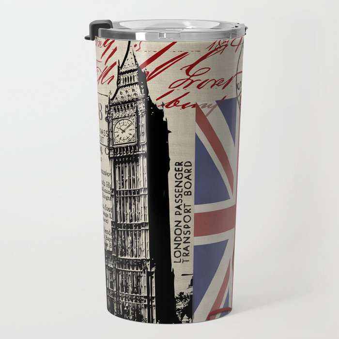 London Great Britain Big Ben Flag Collage Travel Mug Gallery Image 3